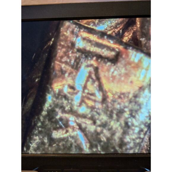 14Kt Yellow Gold Textured Double Link Chain Lobster Claw Clasp Bracelet - Picture 6 of 11